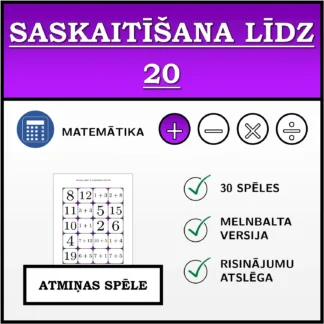 Atmiņas spēle: Saskaitīšana līdz 20
