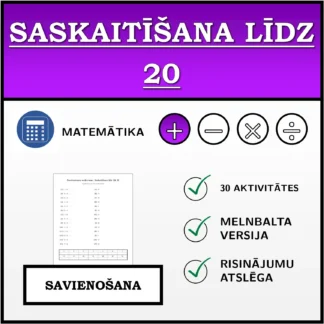 Savienošanas uzdevums: Saskaitīšana līdz 20