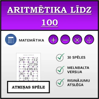 Atmiņas spēle: Aritmētika līdz 100