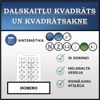 Domino: Daļskaitļu kvadrāts un kvadrātsakne