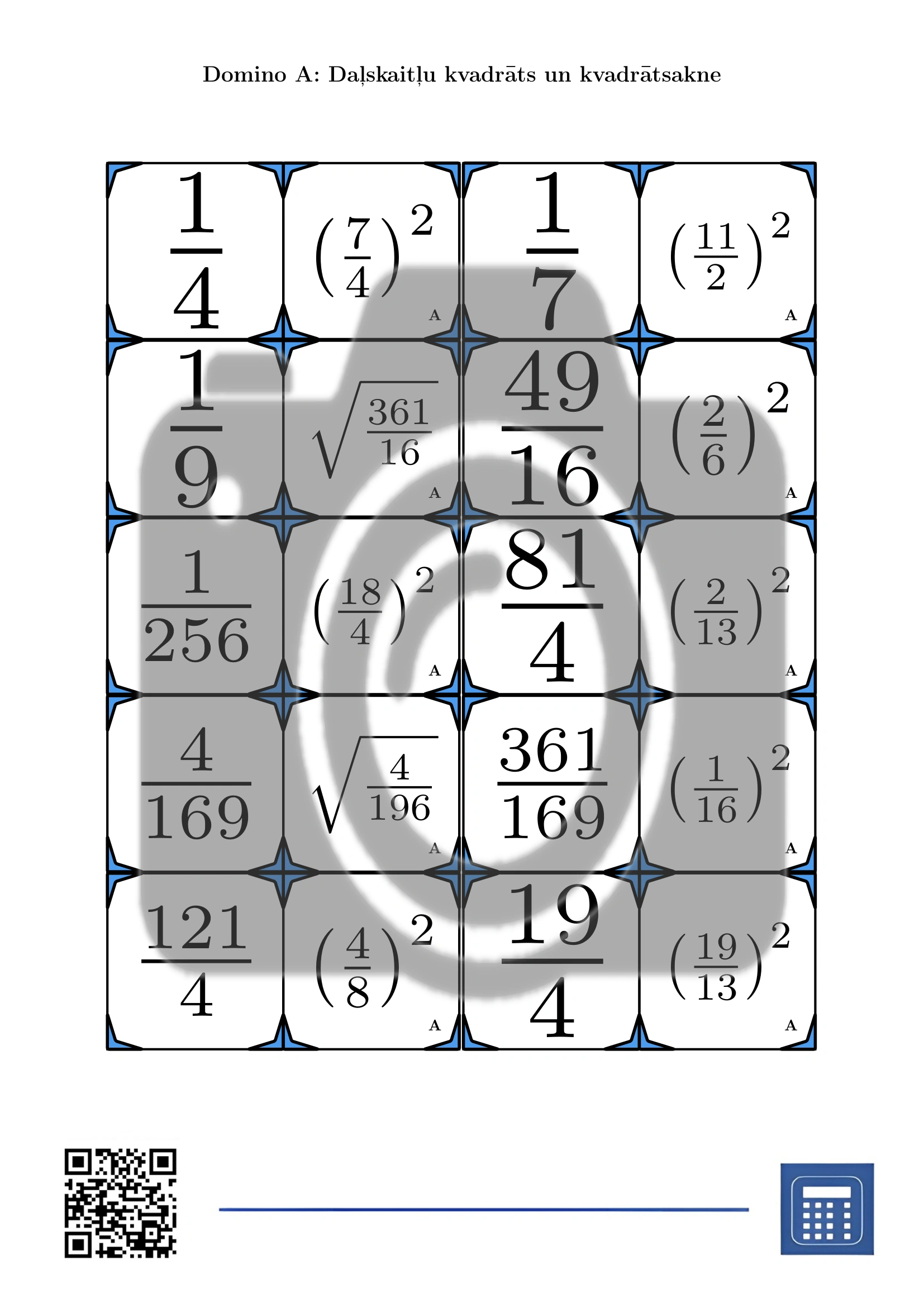 Domino: Daļskaitļu kvadrāts un kvadrātsakne - Image 2