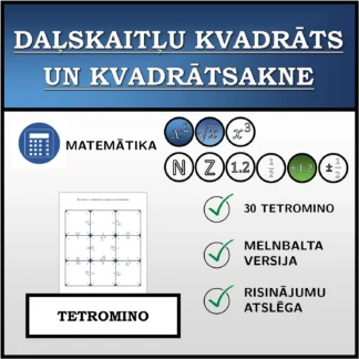 Tetromino: Daļskaitļu kvadrāts un kvadrātsakne