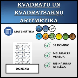 Domino: Kvadrātu un kvadrātsakņu aritmētika