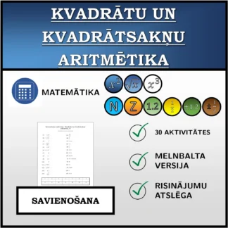 Savienošanas uzdevums: Kvadrātu un kvadrātsakņu aritmētika