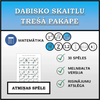 Atmiņas spēle: Dabisko skaitļu trešā pakāpe