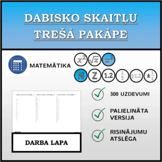 Darba lapa: Dabisko skaitļu trešā pakāpe