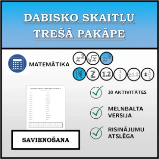 Savienošanas uzdevums: Dabisko skaitļu trešā pakāpe