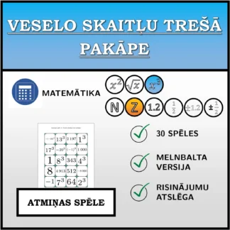 Atmiņas spēle: Veselo skaitļu trešā pakāpe