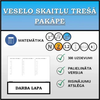 Darba lapa: Veselo skaitļu trešā pakāpe
