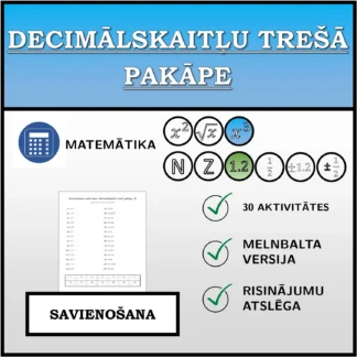 Savienošanas uzdevums: Decimālskaitļu trešā pakāpe