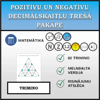 Trimino: Pozitīvu un negatīvu decimālskaitļu trešā pakāpe