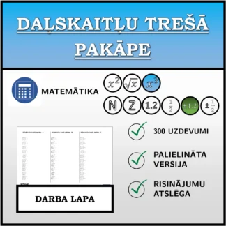 Darba lapa: Daļskaitļu trešā pakāpe