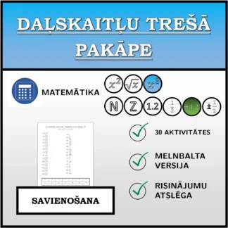 Savienošanas uzdevums: Daļskaitļu trešā pakāpe