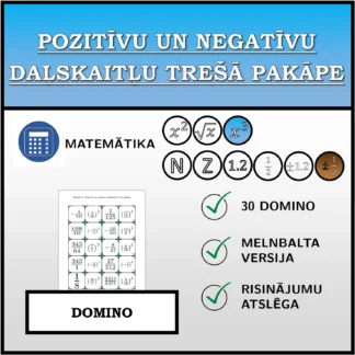 Domino: Pozitīvu un negatīvu daļskaitļu trešā pakāpe
