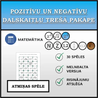 Atmiņas spēle: Pozitīvu un negatīvu daļskaitļu trešā pakāpe