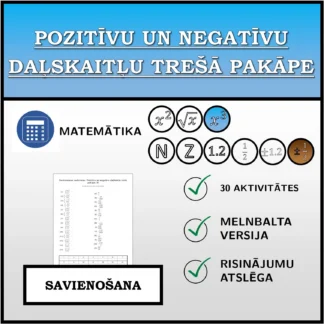 Savienošanas uzdevums: Pozitīvu un negatīvu daļskaitļu trešā pakāpe