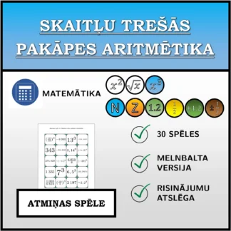 Atmiņas spēle: Skaitļu trešās pakāpes aritmētika