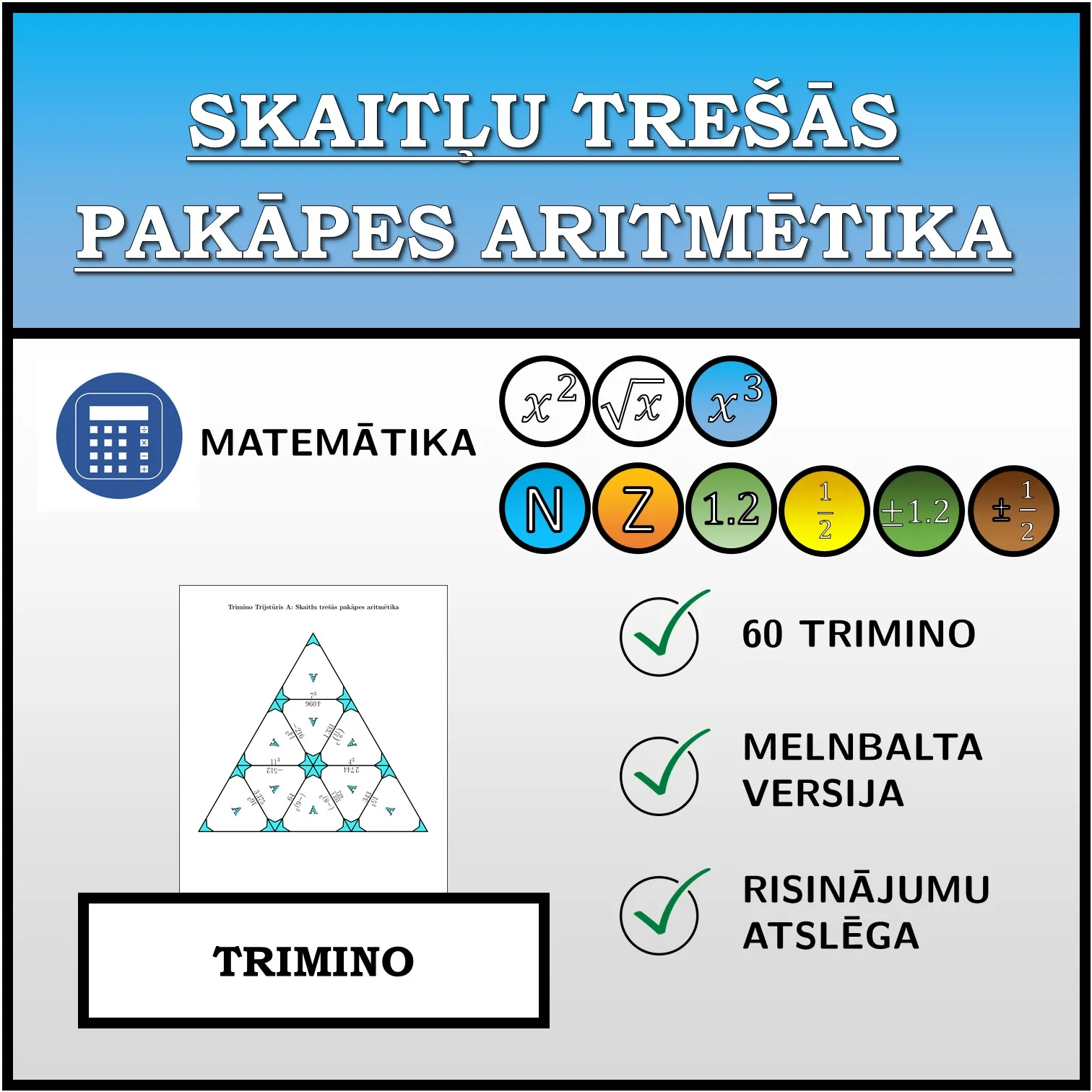 Trimino: Skaitļu trešās pakāpes aritmētika