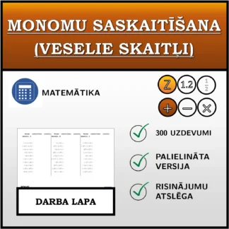 Darba lapa: Monomu saskaitīšana (veselie skaitļi)