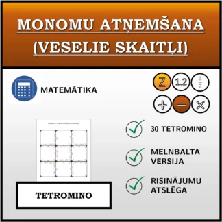 Tetromino: Monomu atņemšana (veselie skaitļi)