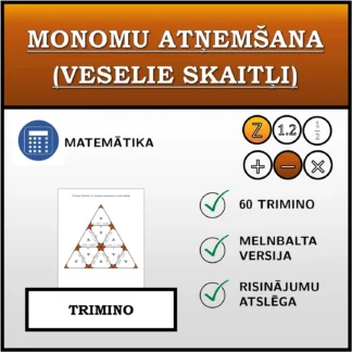 Trimino: Monomu atņemšana (veselie skaitļi)