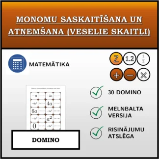 Domino: Monomu saskaitīšana un atņemšana (veselie skaitļi)