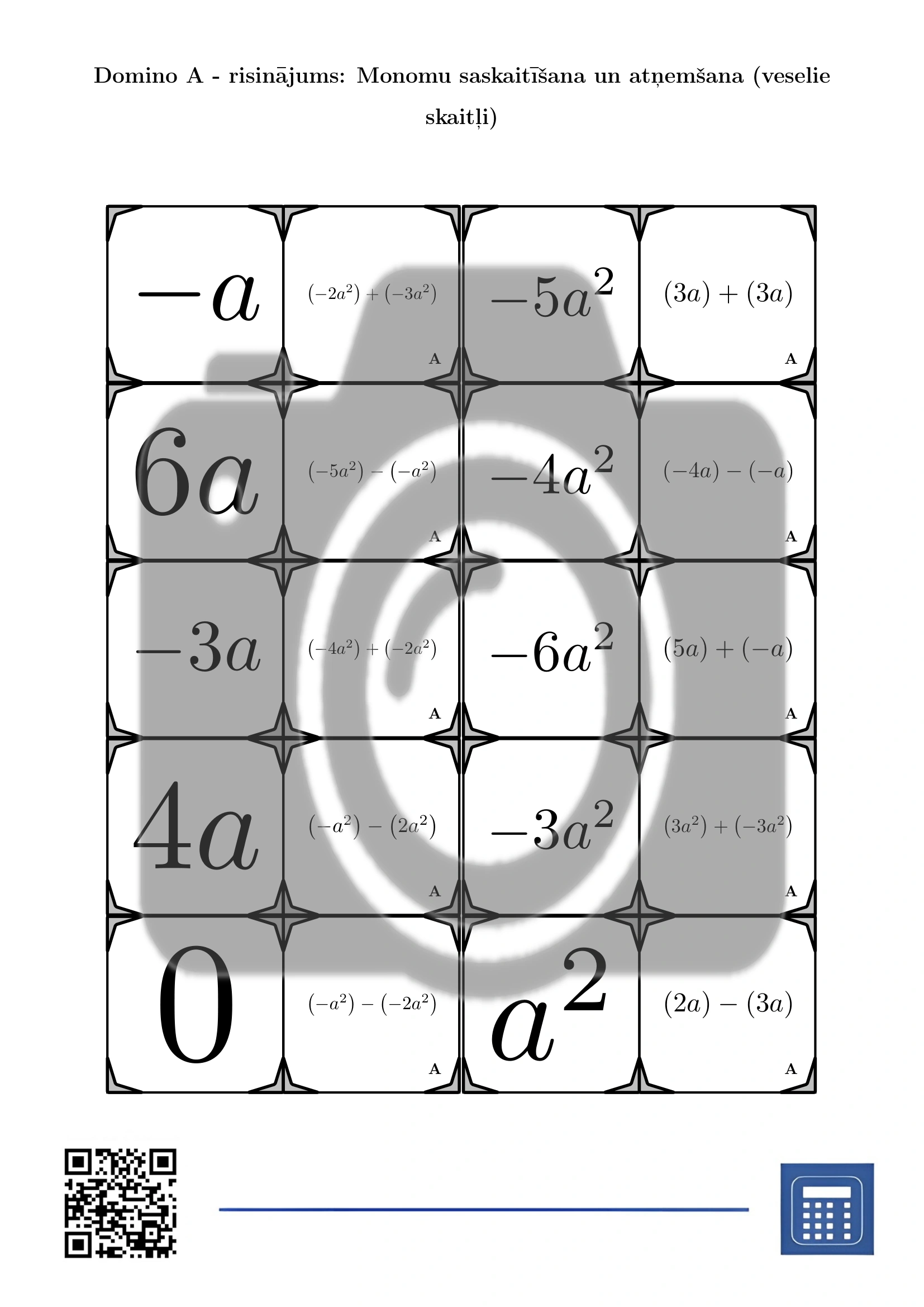 Domino: Monomu saskaitīšana un atņemšana (veselie skaitļi) - Image 4
