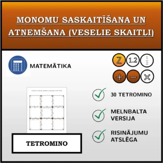 Tetromino: Monomu saskaitīšana un atņemšana (veselie skaitļi)