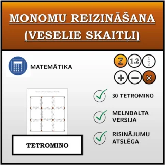 Tetromino: Monomu reizināšana (veselie skaitļi)