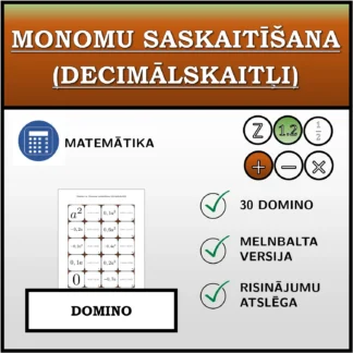 Domino: Monomu saskaitīšana (decimālskaitļi)