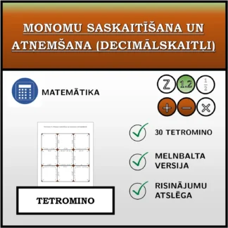Tetromino: Monomu saskaitīšana un atņemšana (decimālskaitļi)