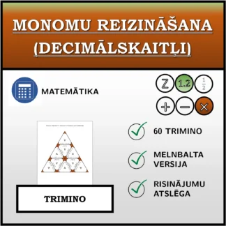 Trimino: Monomu reizināšana (decimālskaitļi)