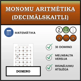 Domino: Monomu aritmētika (decimālskaitļi)