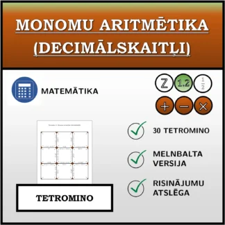 Tetromino: Monomu aritmētika (decimālskaitļi)