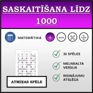 Atmiņas spēle: Saskaitīšana līdz 1000
