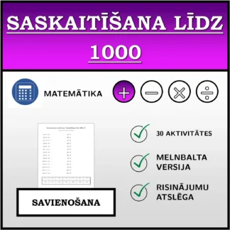 Savienošanas uzdevums: Saskaitīšana līdz 1000
