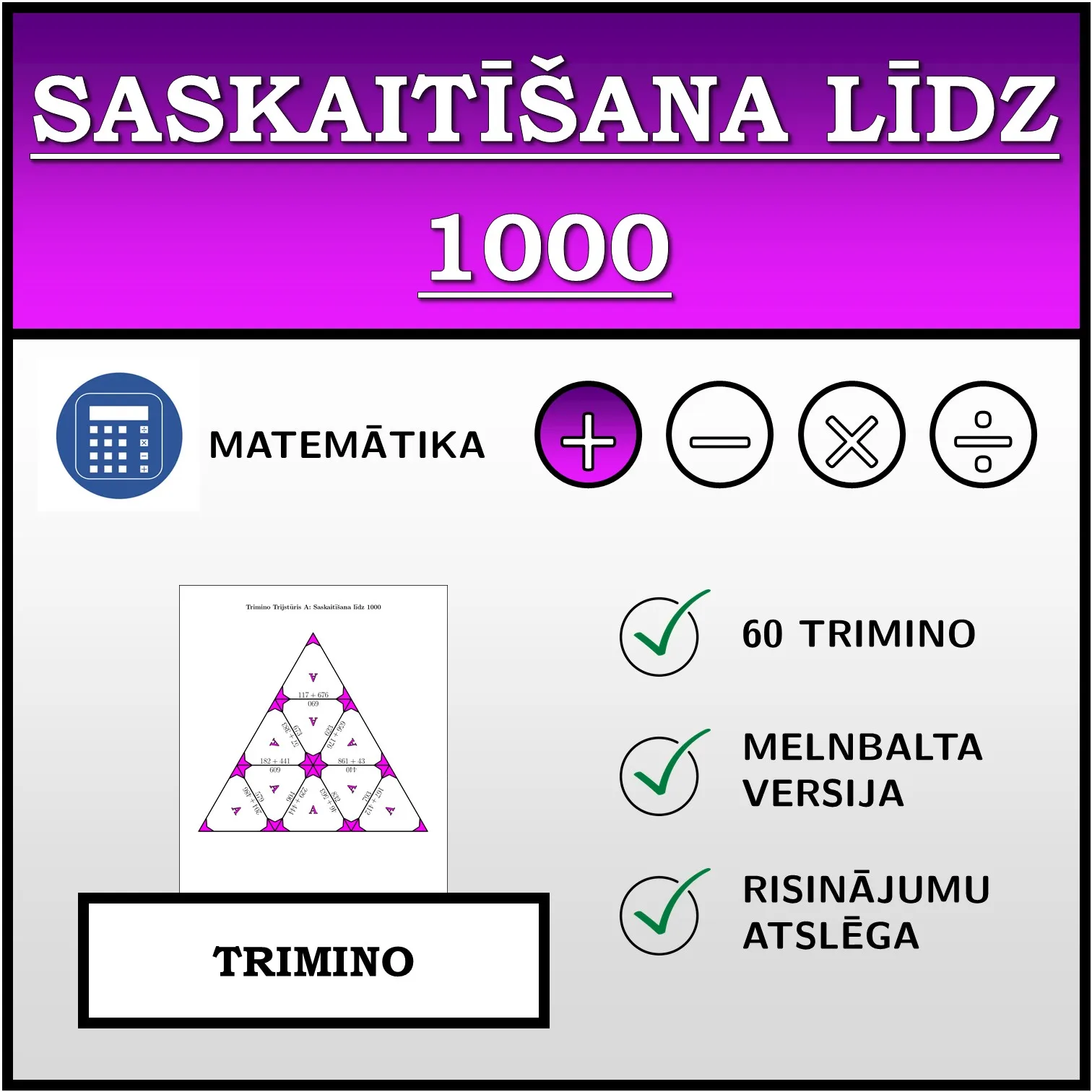 Trimino: Saskaitīšana līdz 1000