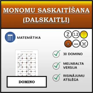 Domino: Monomu saskaitīšana (daļskaitļi)
