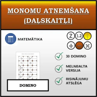 Domino: Monomu atņemšana (daļskaitļi)