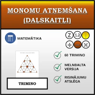 Trimino: Monomu atņemšana (daļskaitļi)