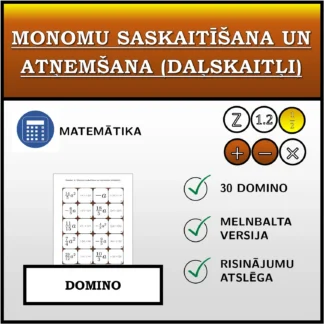 Domino: Monomu saskaitīšana un atņemšana (daļskaitļi)