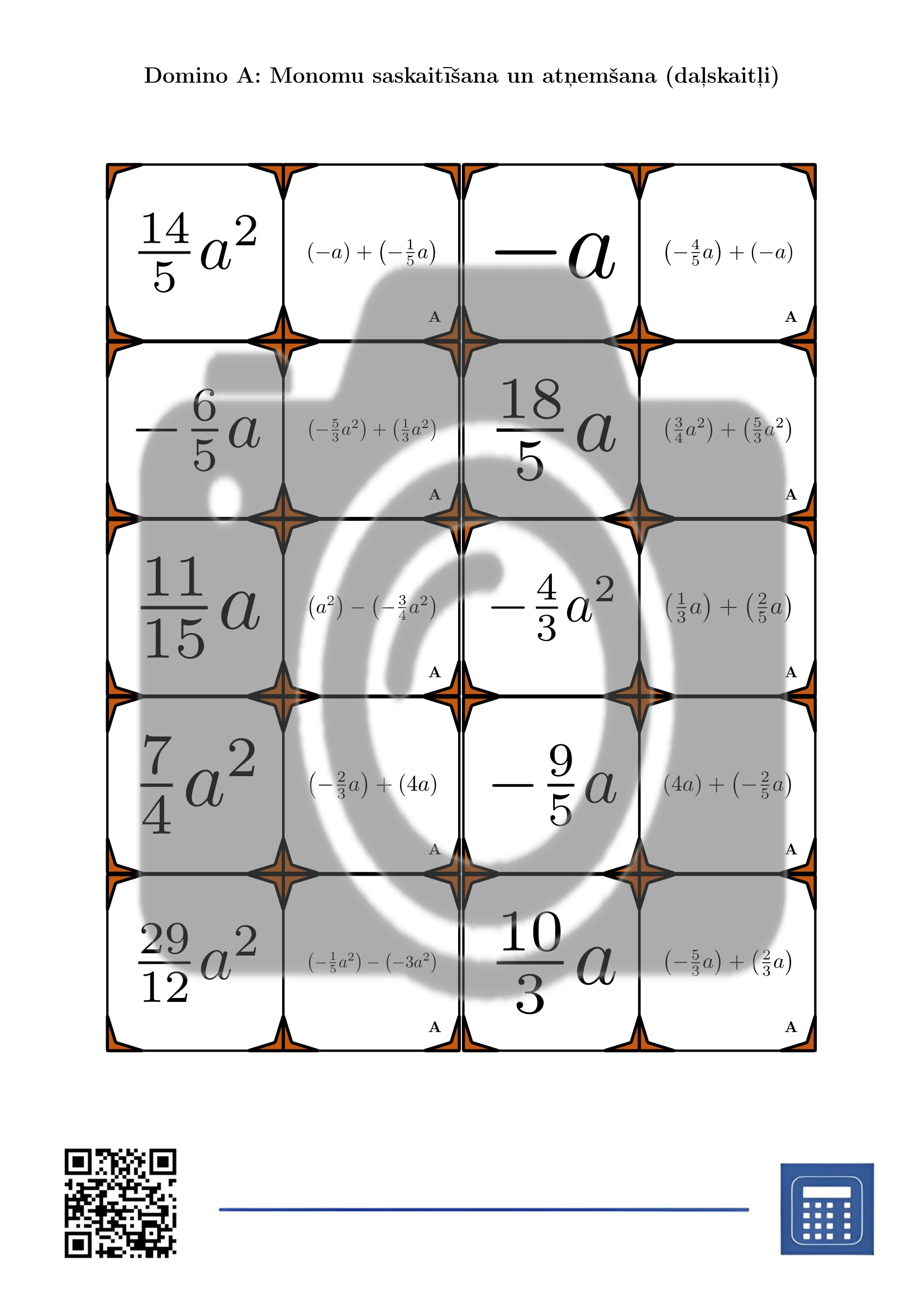 Domino: Monomu saskaitīšana un atņemšana (daļskaitļi) - Image 2