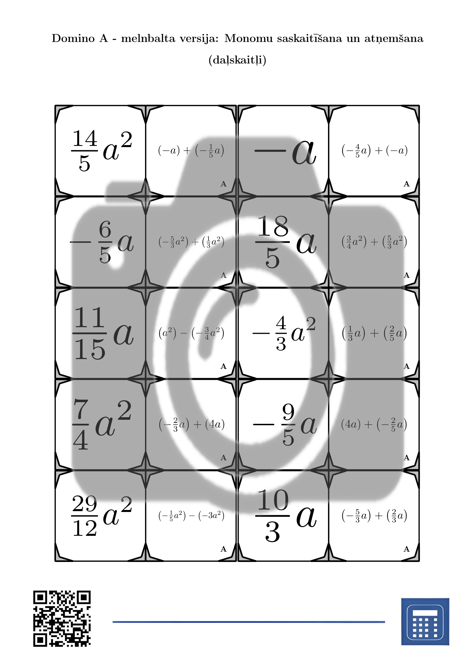 Domino: Monomu saskaitīšana un atņemšana (daļskaitļi) - Image 3
