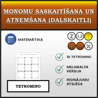 Tetromino: Monomu saskaitīšana un atņemšana (daļskaitļi)
