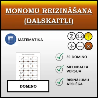 Domino: Monomu reizināšana (daļskaitļi)
