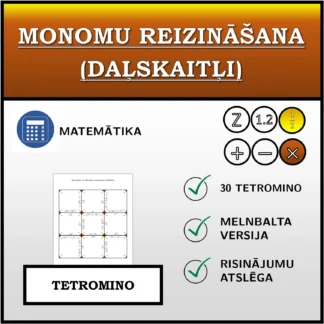 Tetromino: Monomu reizināšana (daļskaitļi)