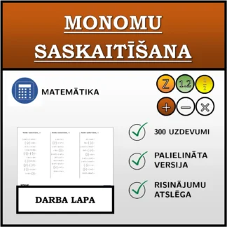 Darba lapa: Monomu saskaitīšana