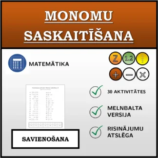 Savienošanas uzdevums: Monomu saskaitīšana