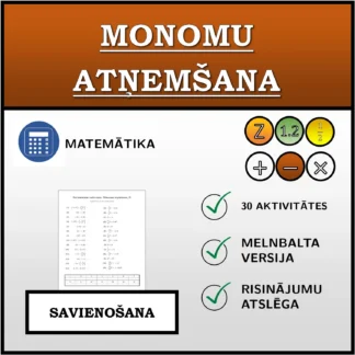 Savienošanas uzdevums: Monomu atņemšana