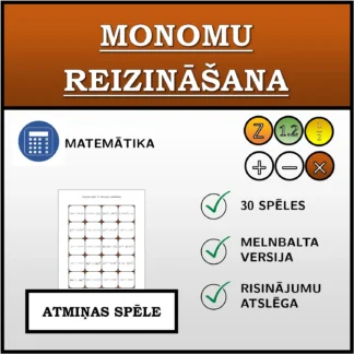 Atmiņas spēle: Monomu reizināšana
